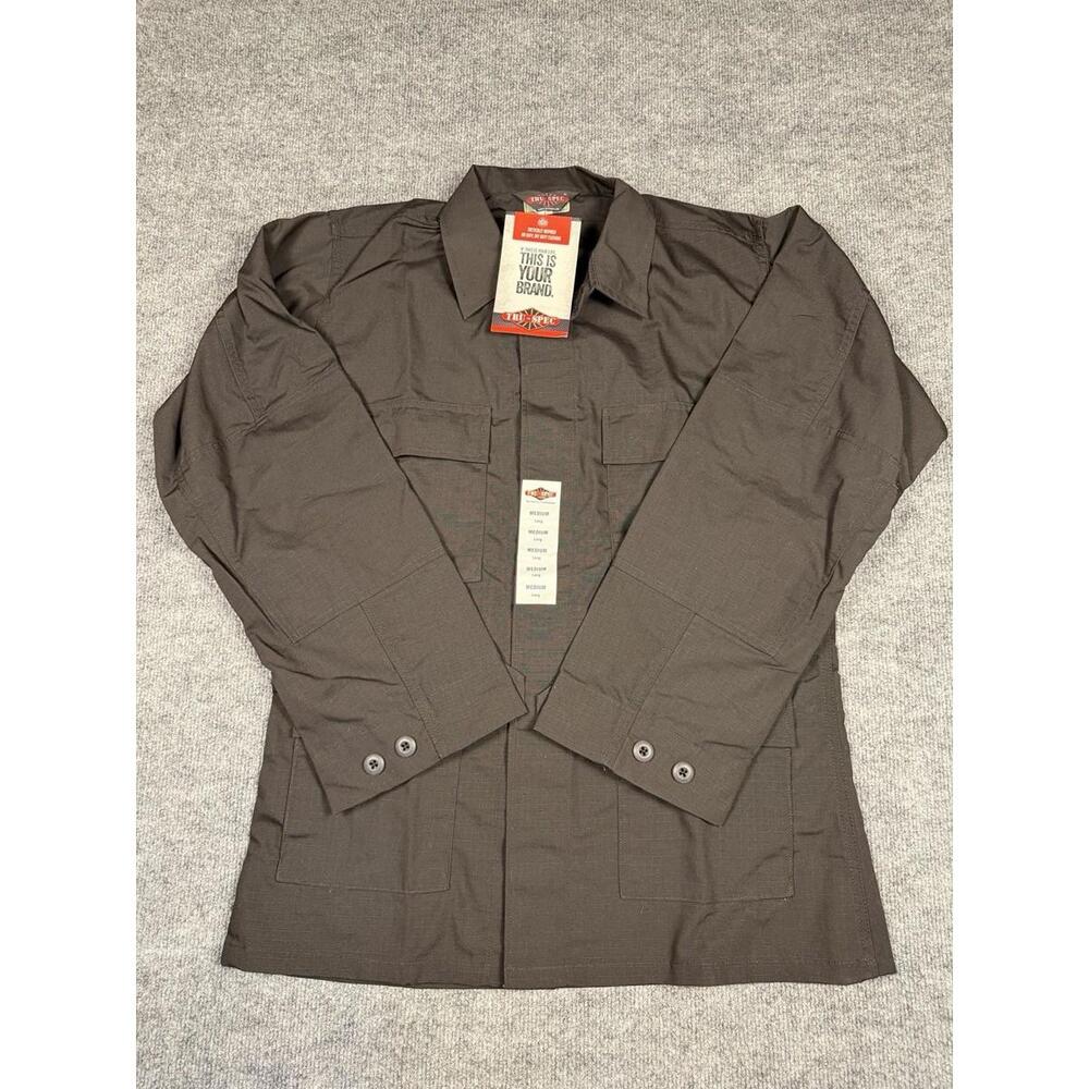 Tru-Spec Tactical Uniform Shirt Black Medium Long Ripstop BDU NEW Tags